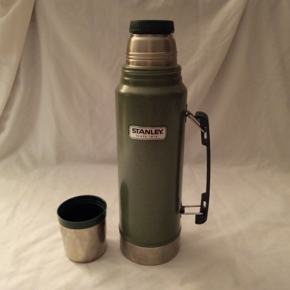 Vintage Stanley Stainless Steel Vacuum Insulated Thermos Bottle 1.1 qt